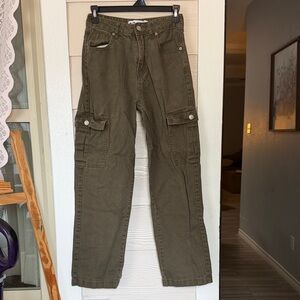 Women's Olive Cargo Jeans